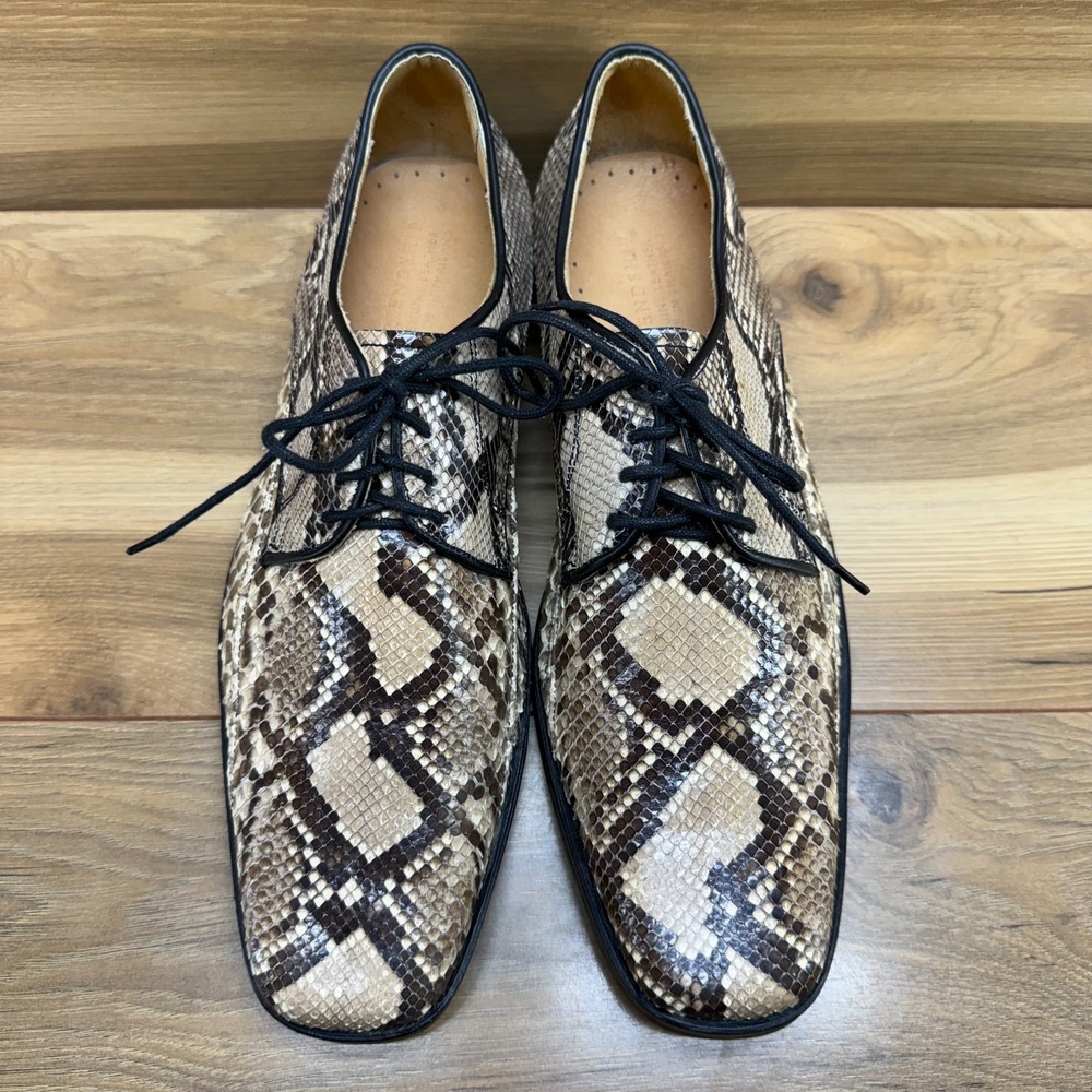 Friendship Genuine Python Skin Oxfords Mens 9.5 US Handmade Dress Shoes Thailand